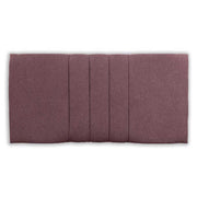 Lilac wool upholstered headboard with a soft texture on a white background