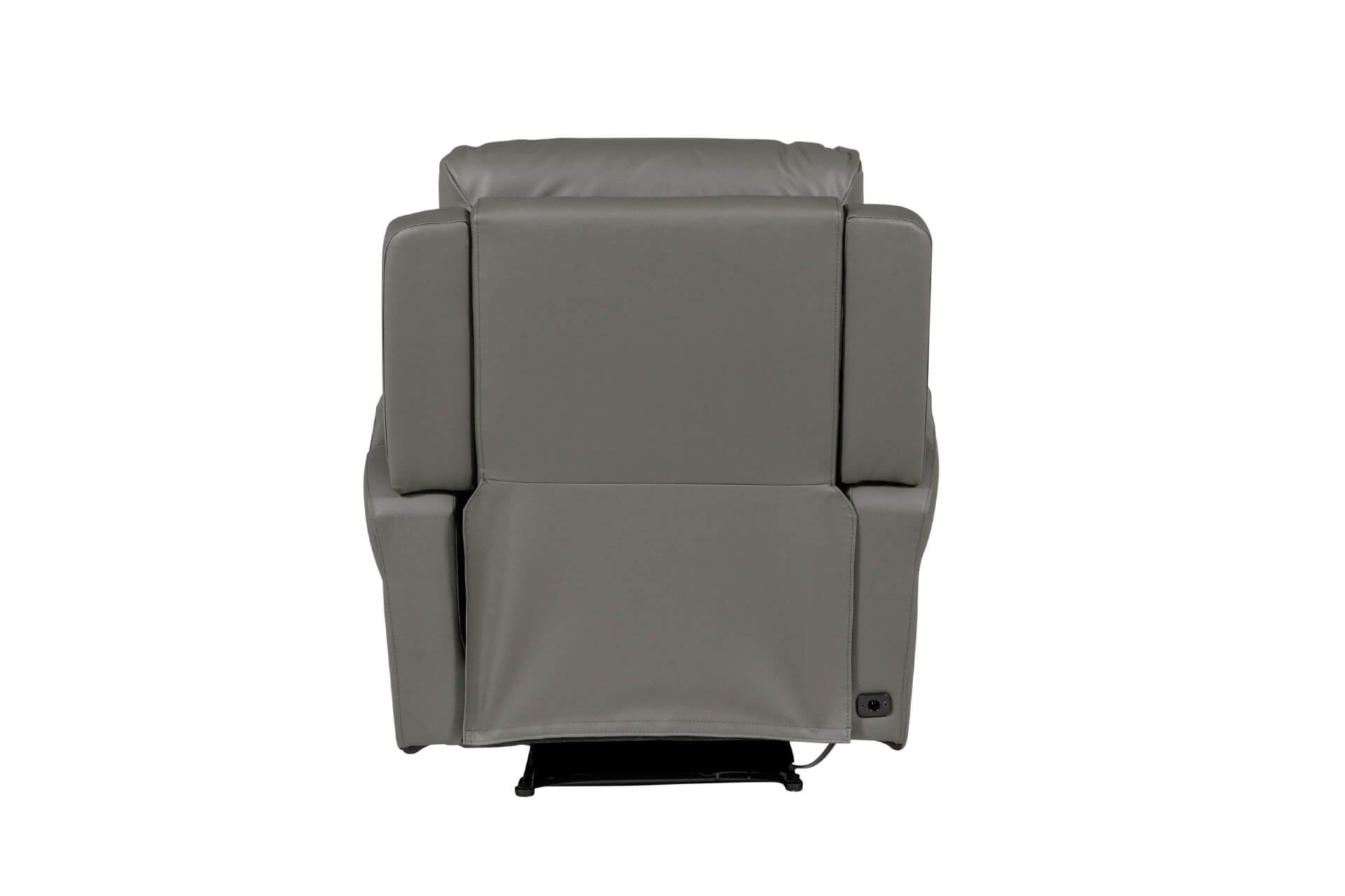 Gray recliner chair on a white background