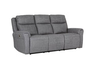 Russo 3 Seater Electric Recliner - Charcoal Fabric