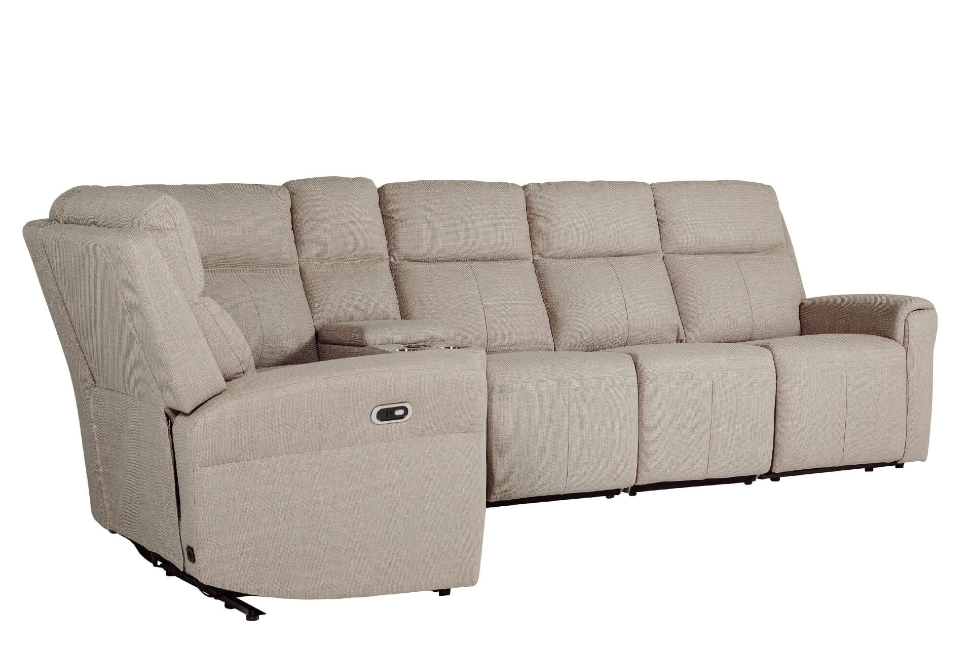 Russo Corner Group Electric Recliner (4pcs) - Mushroom Fabric