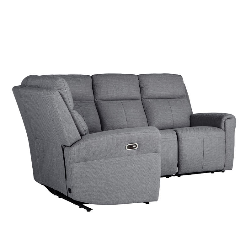 Russo Corner Group Electric Recliner (4pcs) - Charcoal Fabric