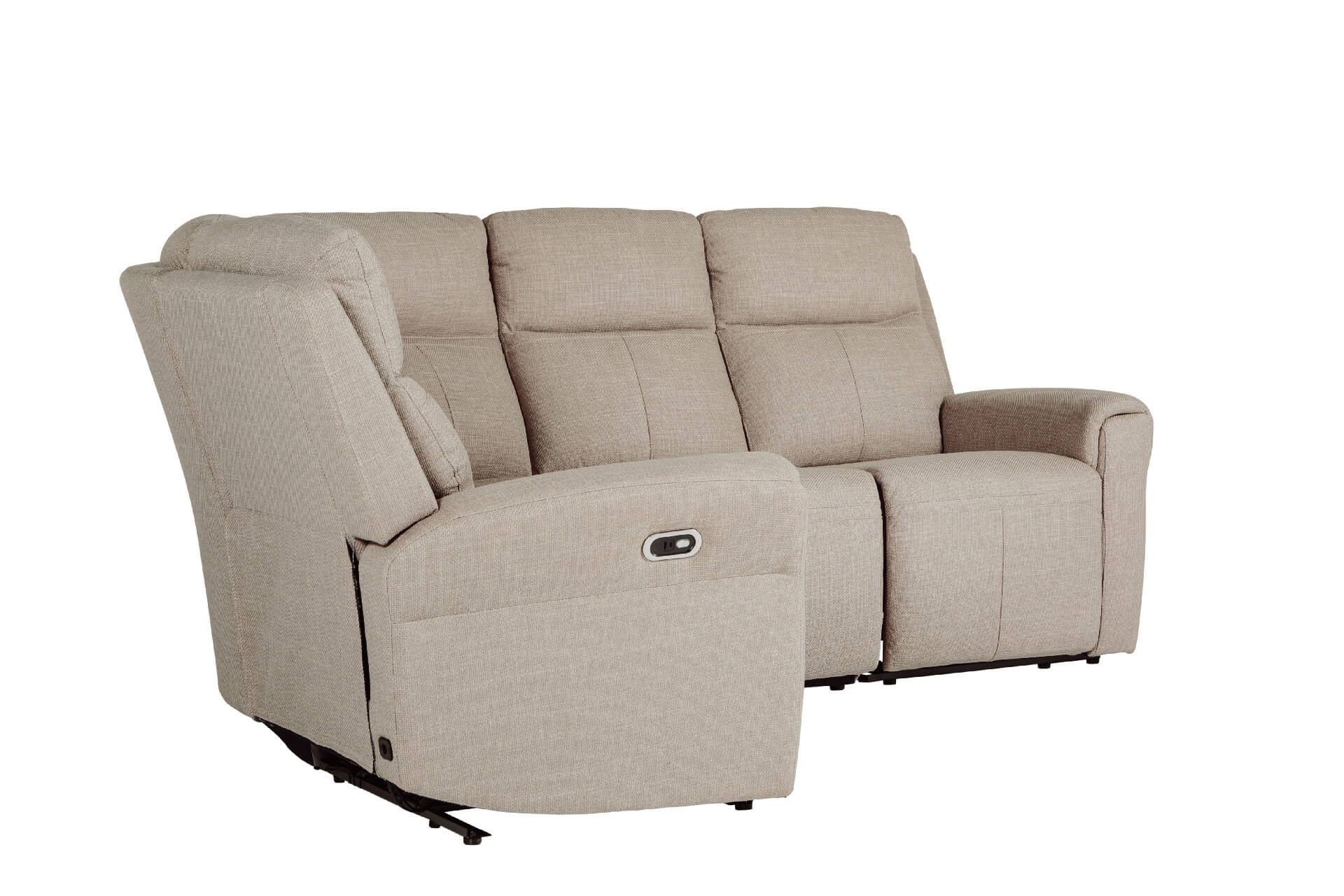 Russo Corner Group Electric Recliner (4pcs) - Mushroom Fabric