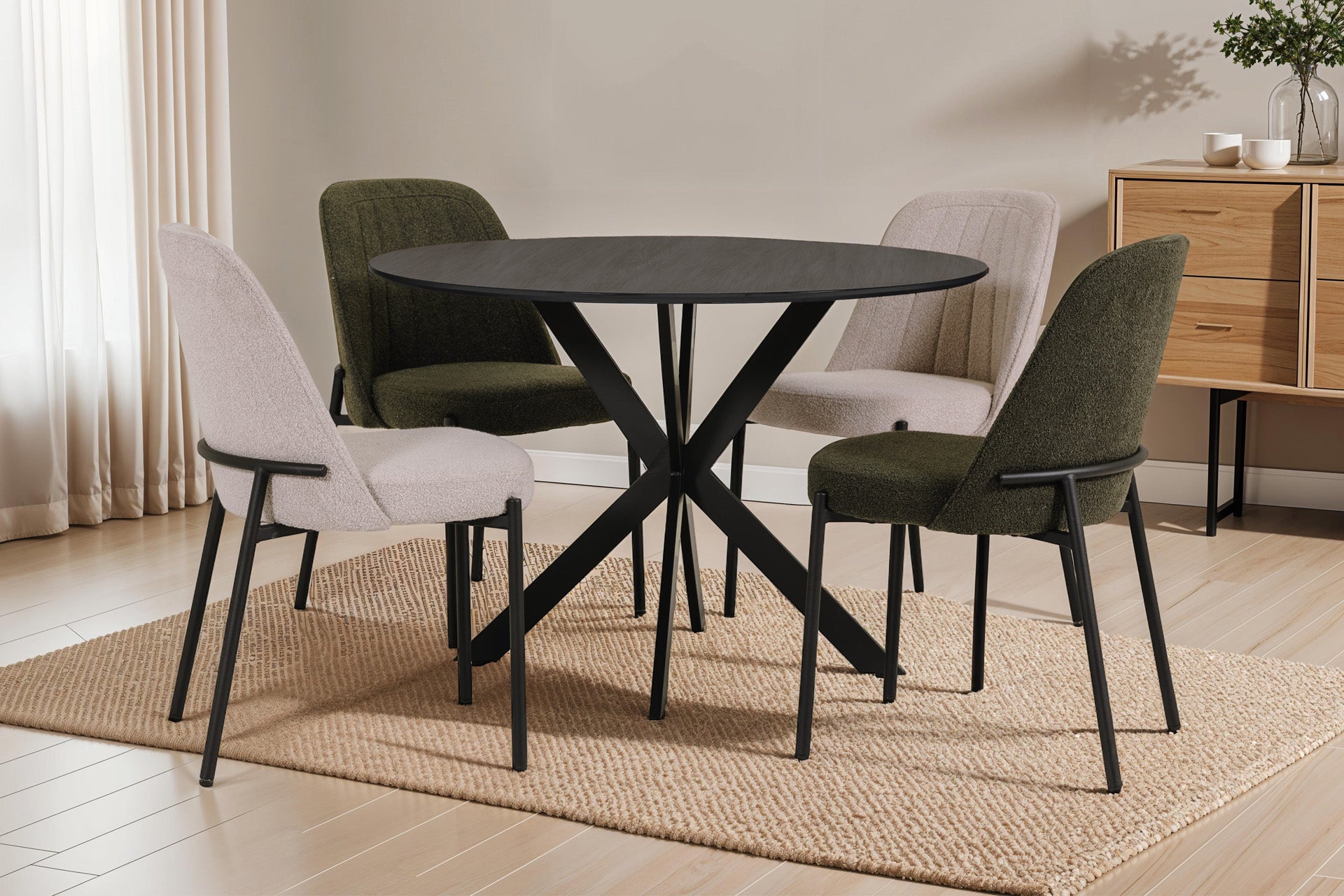 Sadia Dining Table Round 1100mm -  Smoke