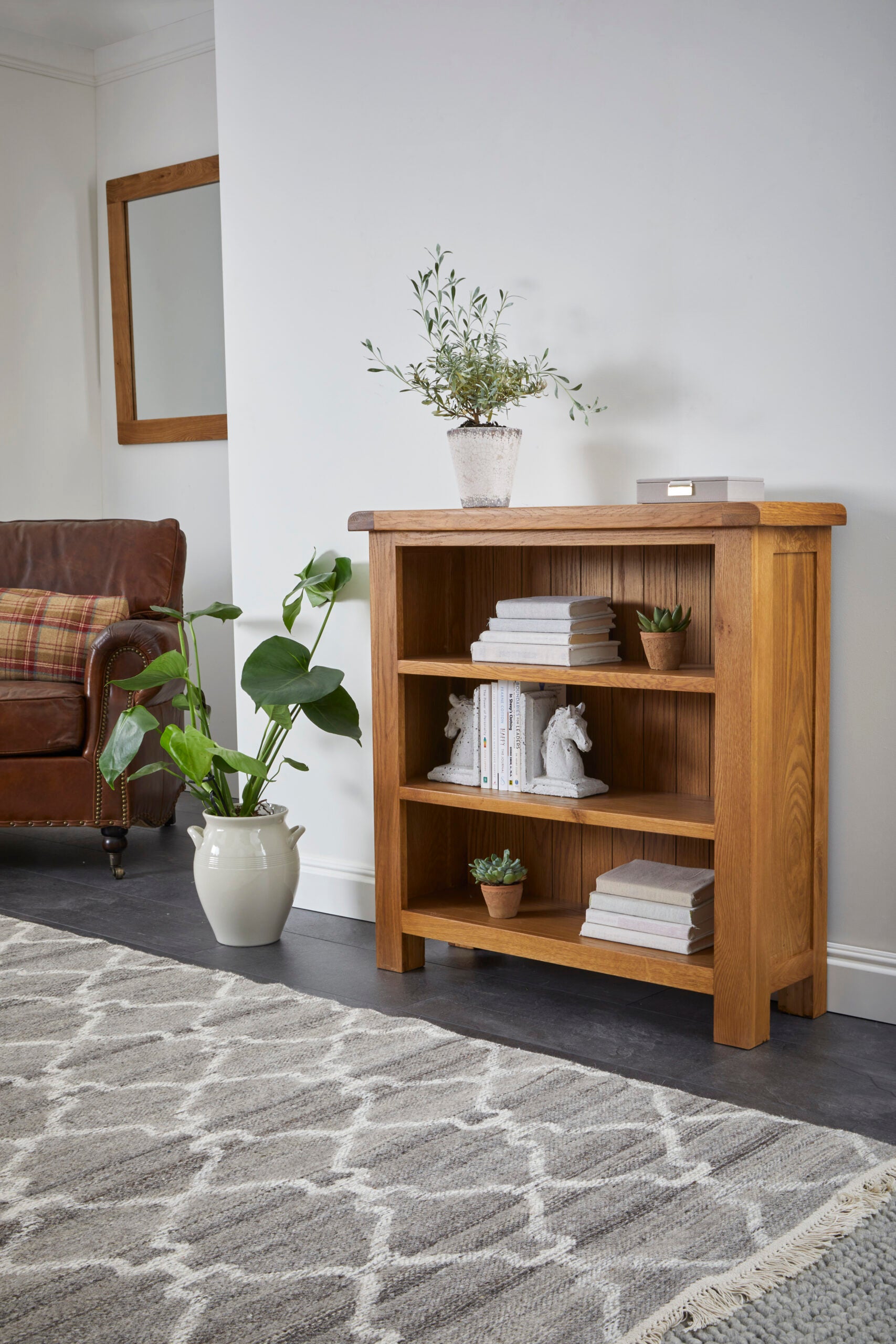 Salisbury Low Oak Bookcase