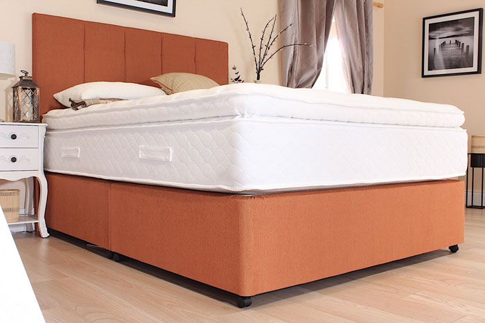 Odearest Irish Made Luxurious Mattress St. Tropez on Orange Divan