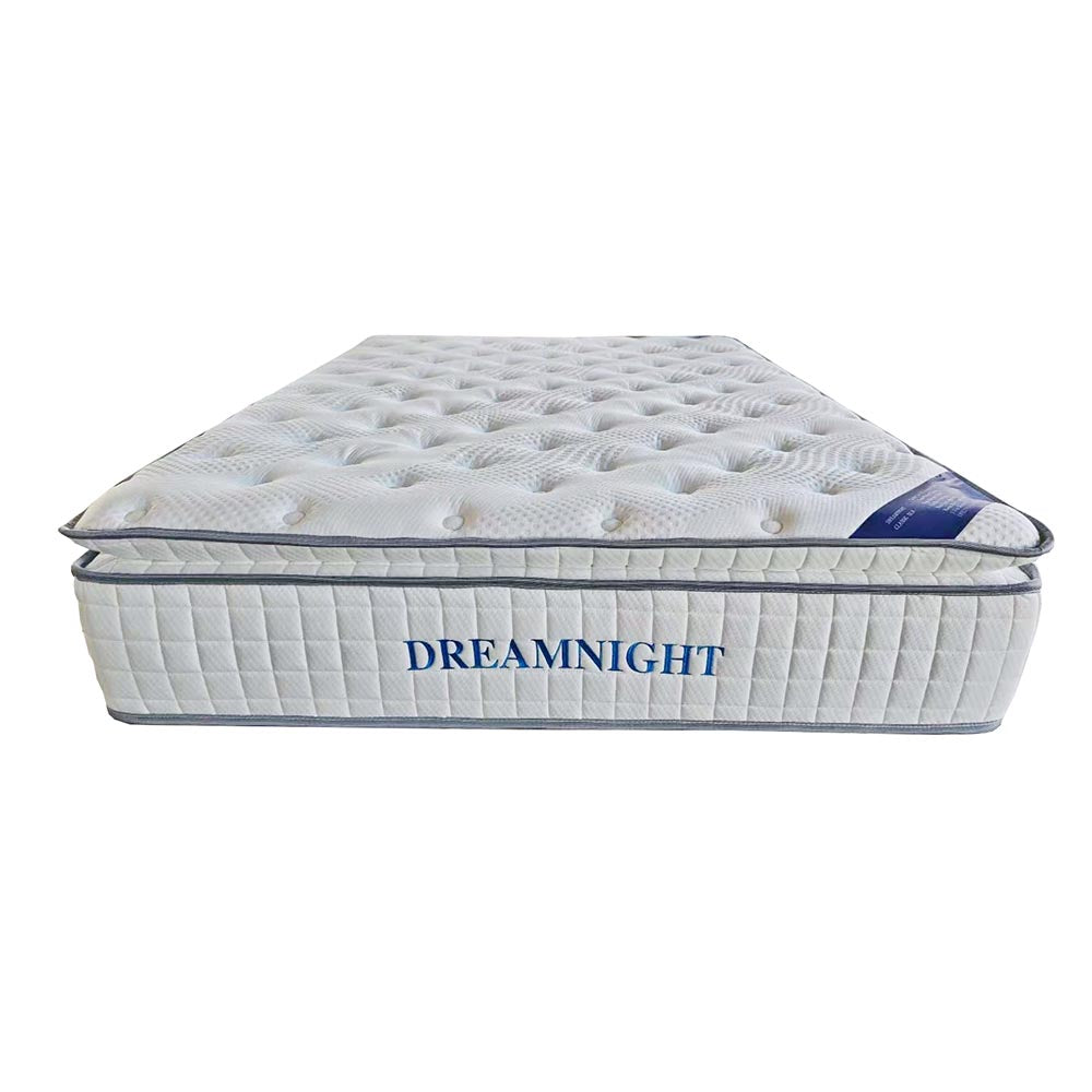 White mattress with 'Dreamnight' branding on a white background