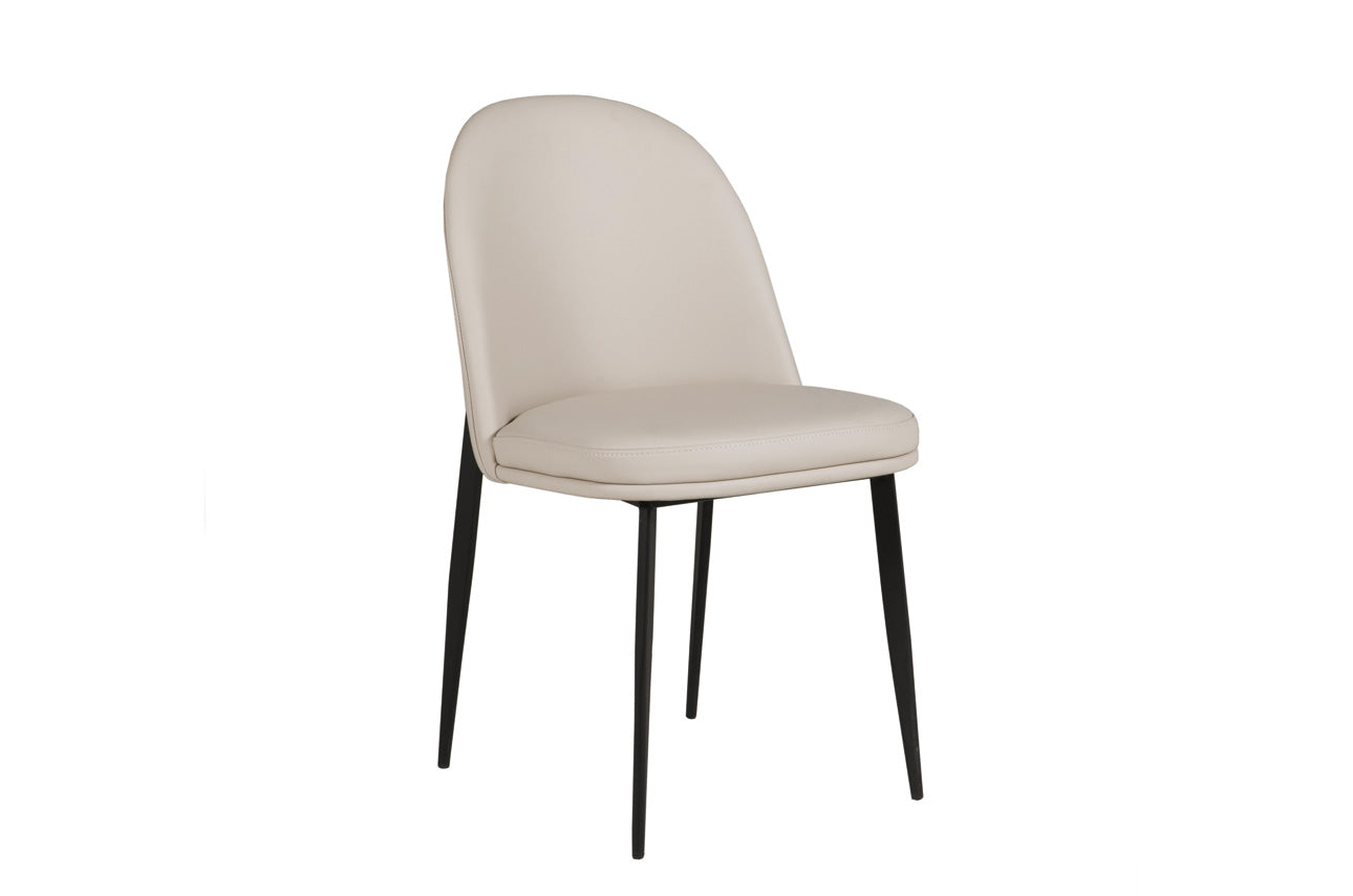 Valent Dining Chair Leather - Taupe Cream -