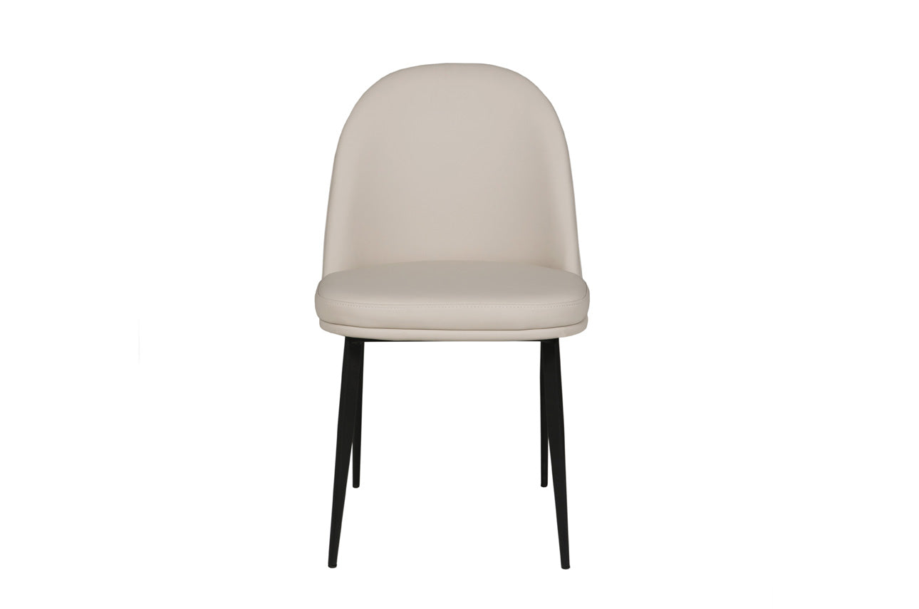 Valent Dining Chair Leather - Taupe Cream -