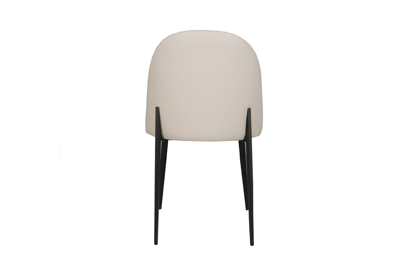 Valent Dining Chair Leather - Taupe Cream -