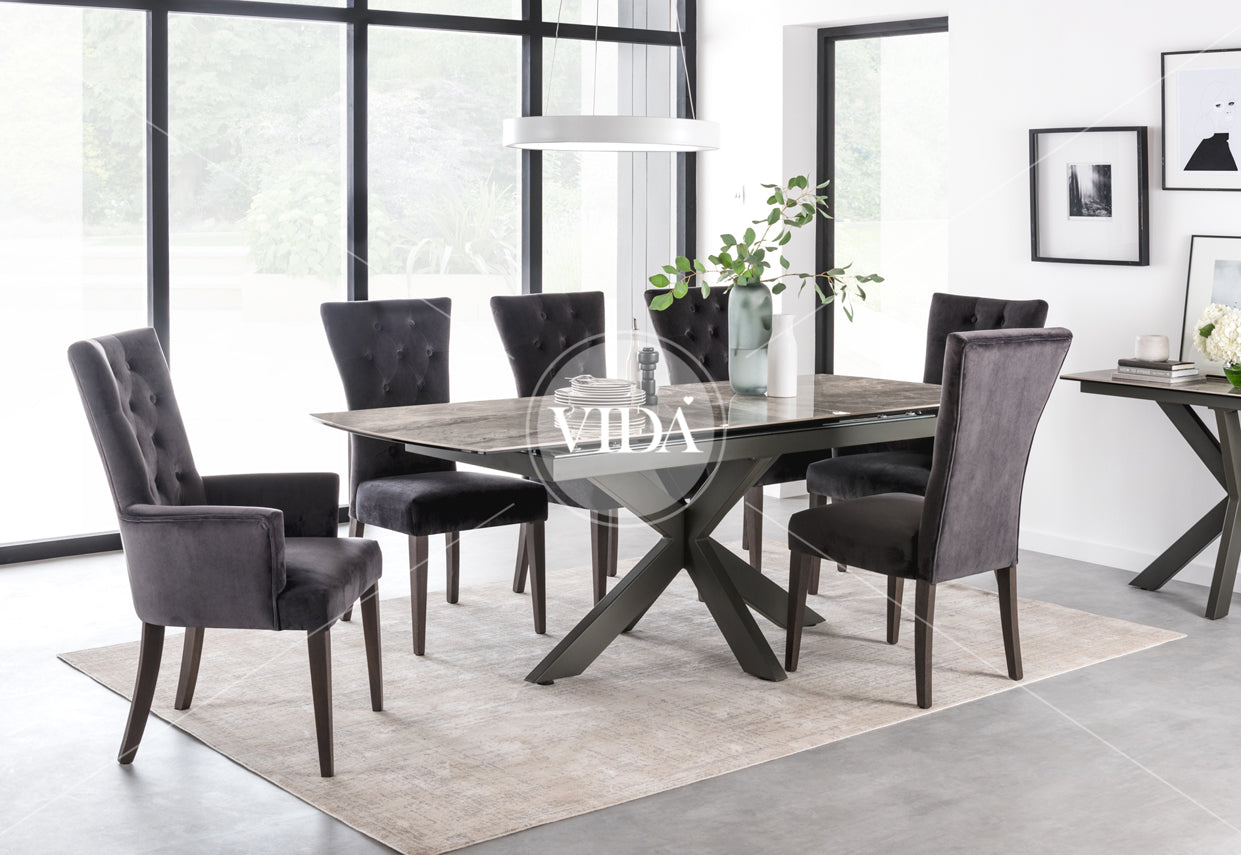 Valerius_DiningTable_PembrokeChairs_Charcoal