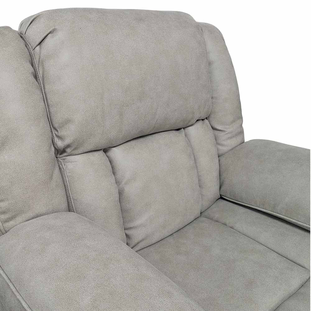 Gray sofa with a textured fabric on a white background