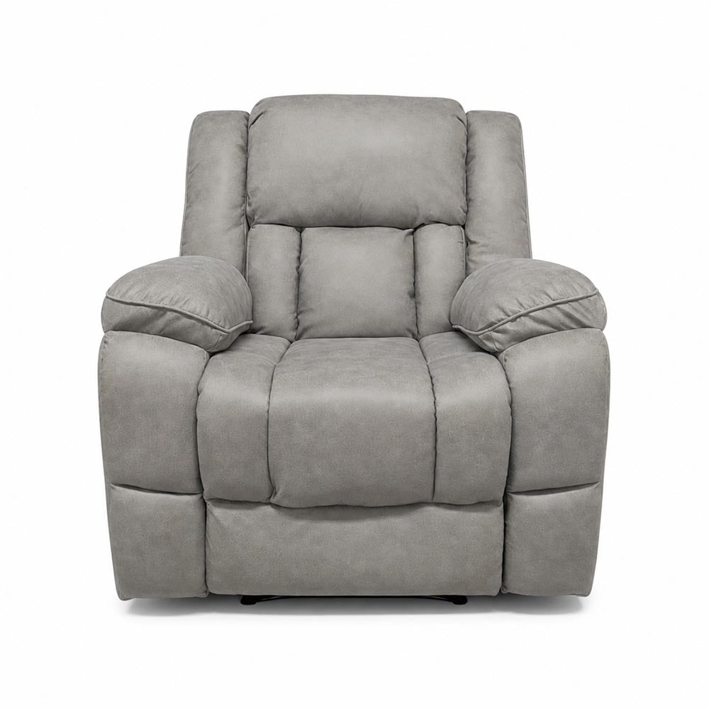 Gray recliner chair on a white background