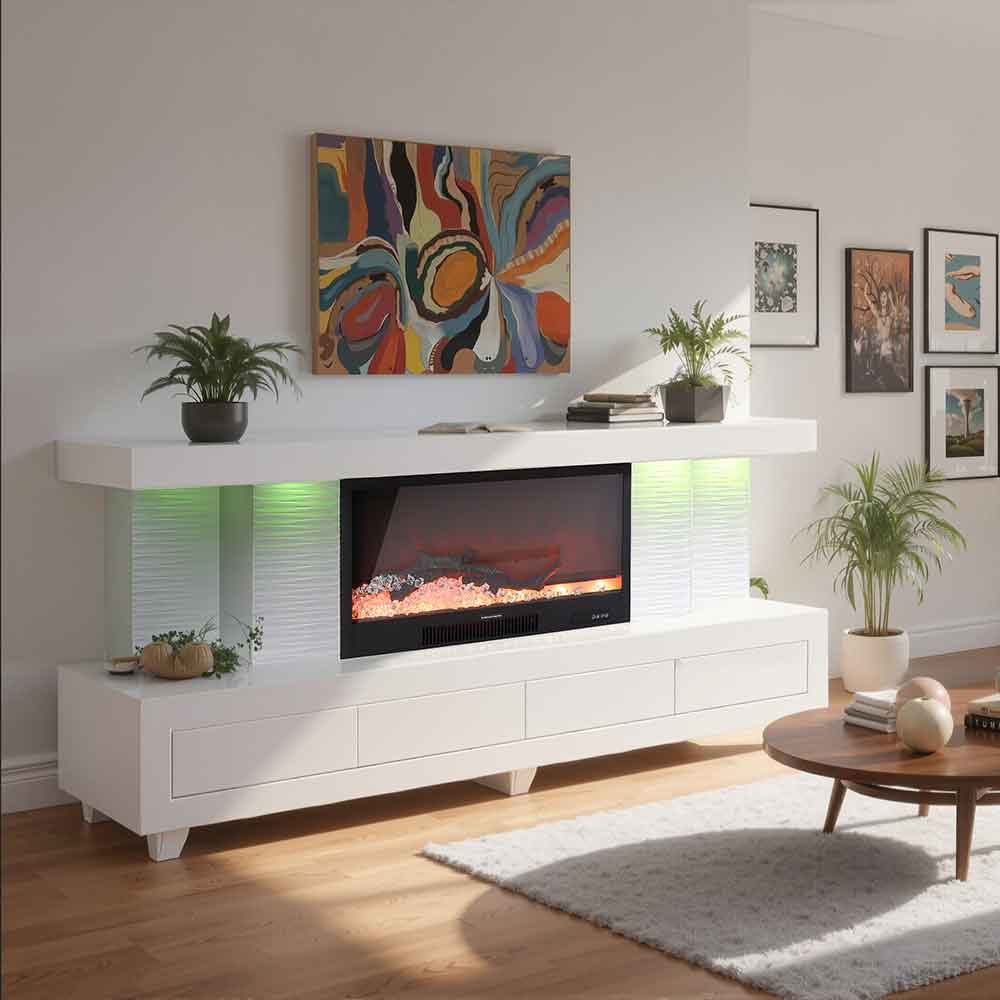 Vanitii Electric Fireplace TV Unit