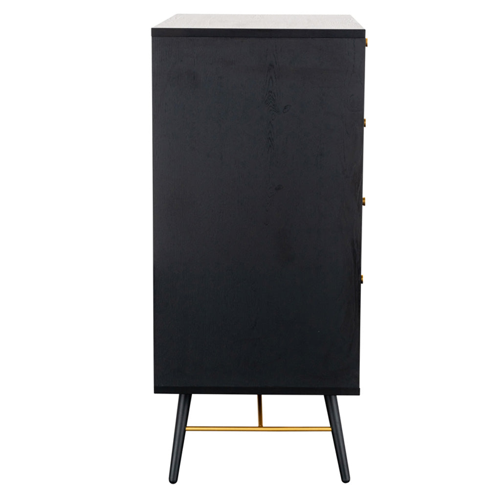 barcelona 4 drawer chest black and copper