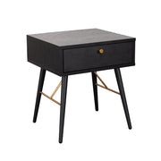 barcelona bedside table 1 drawer black and copper