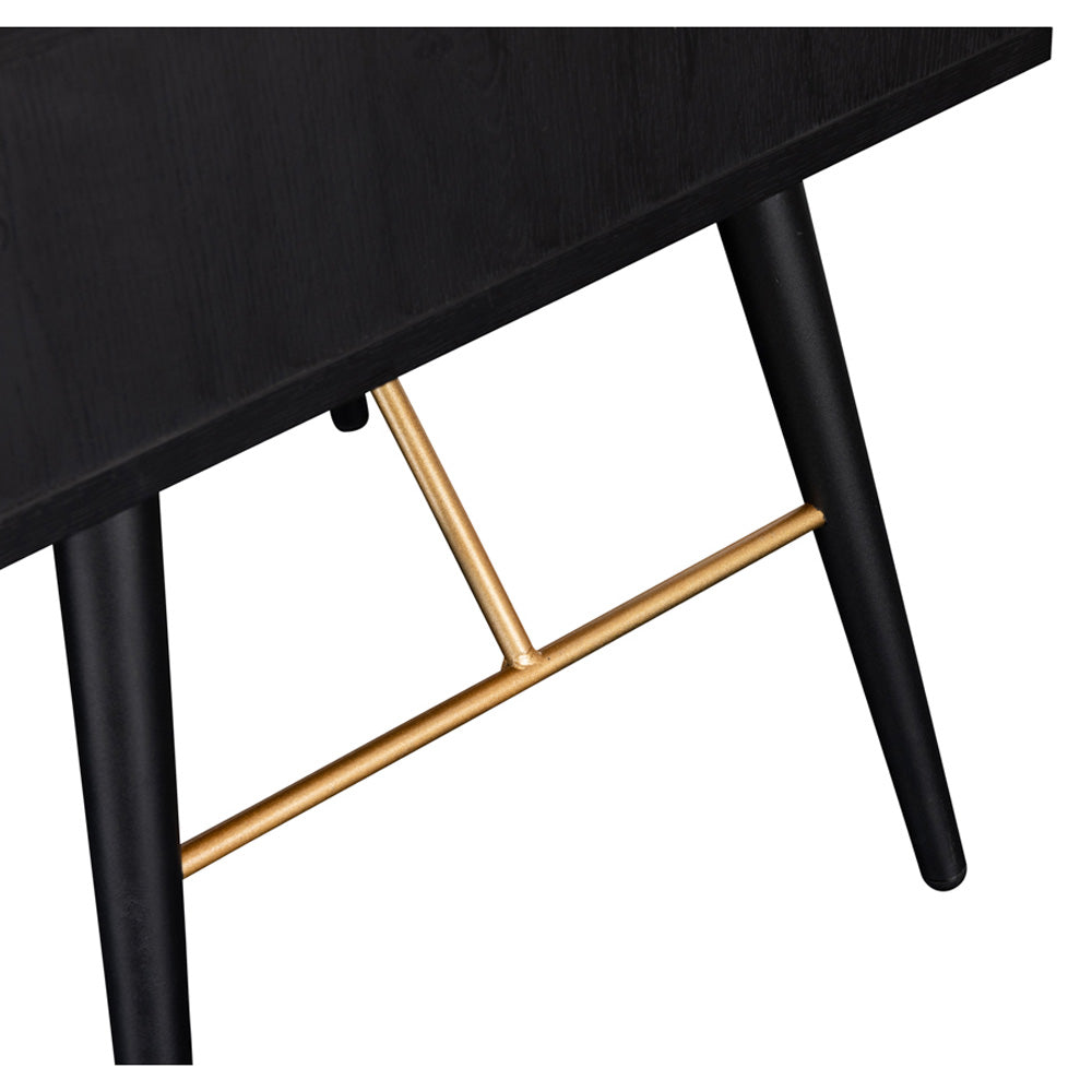 barcelona bedside table 1 drawer black and copper