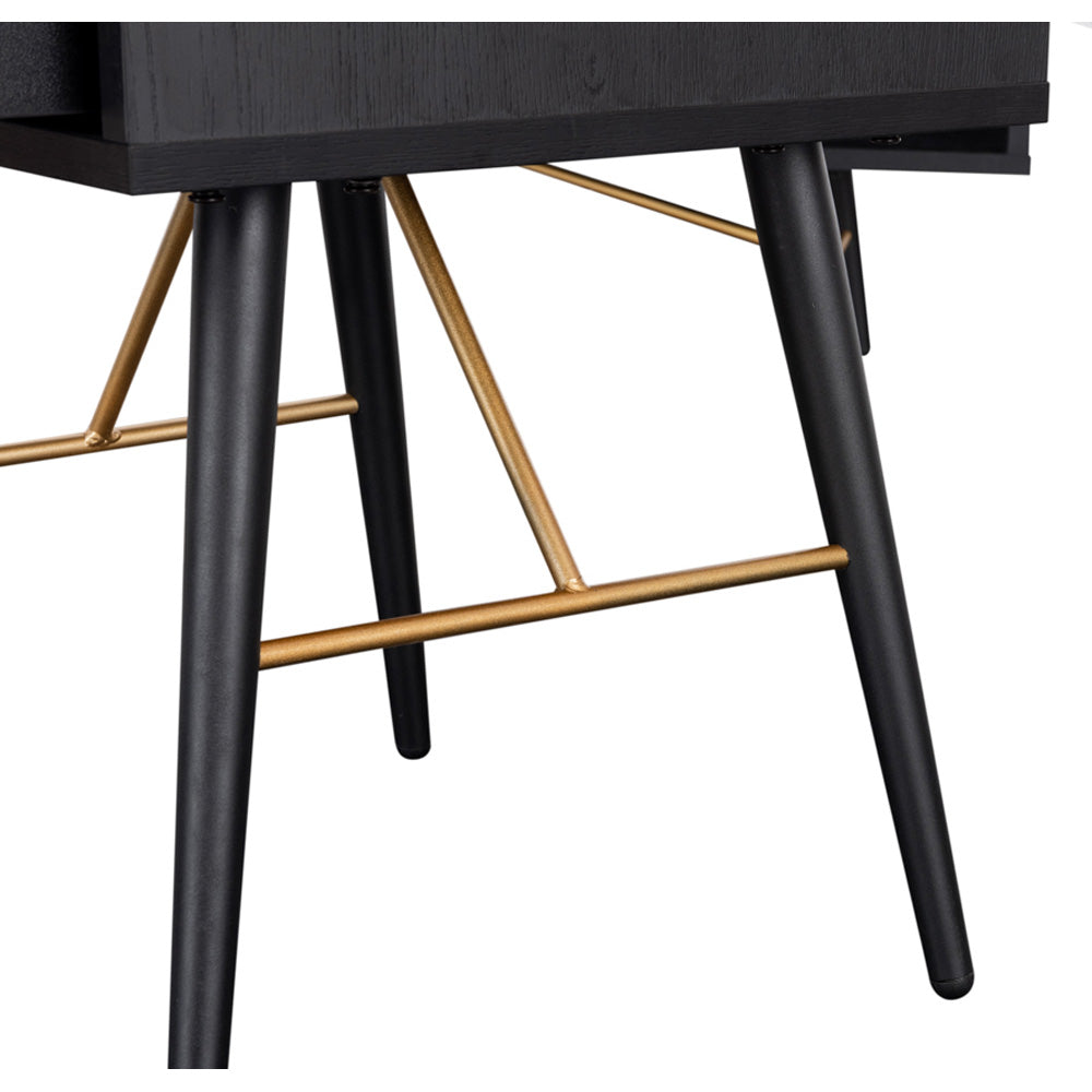 barcelona bedside table 1 drawer black and copper