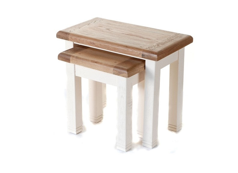 Colorado Oak Nest Of Tables - White
