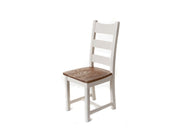 Danube Oak Solid Seat Dining Chair - White