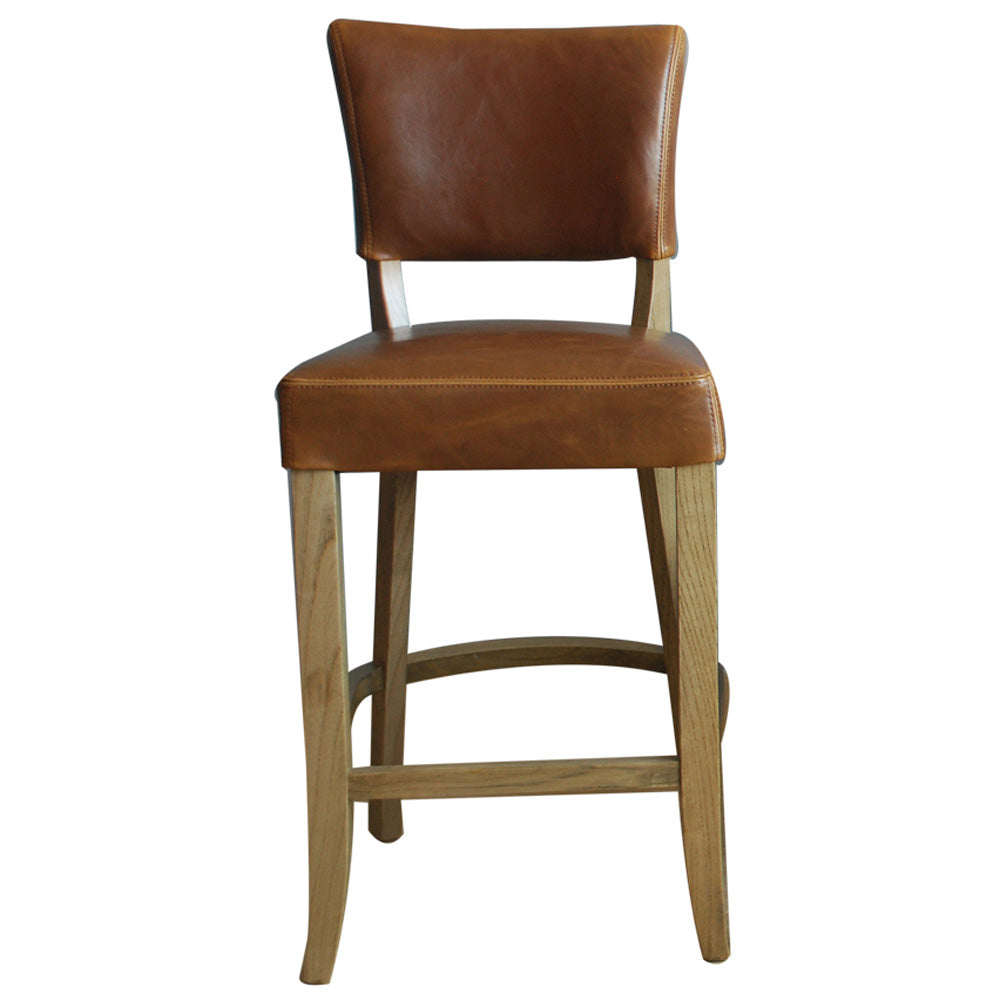 duke bar chair leather tan brown