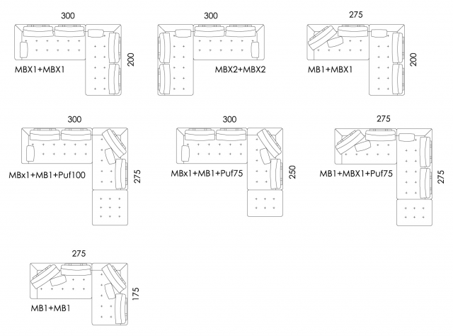 Manacor sofa dimensions, schematics and sizes
