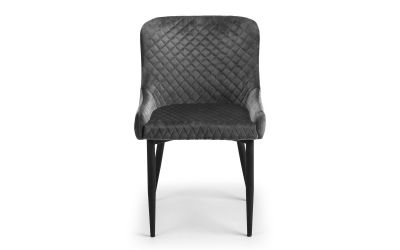 Talia Velvet Dining Chair - Grey