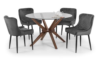 Talia Velvet Dining Chair - Grey