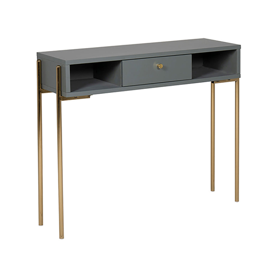 madrid console table 900 grey and gold