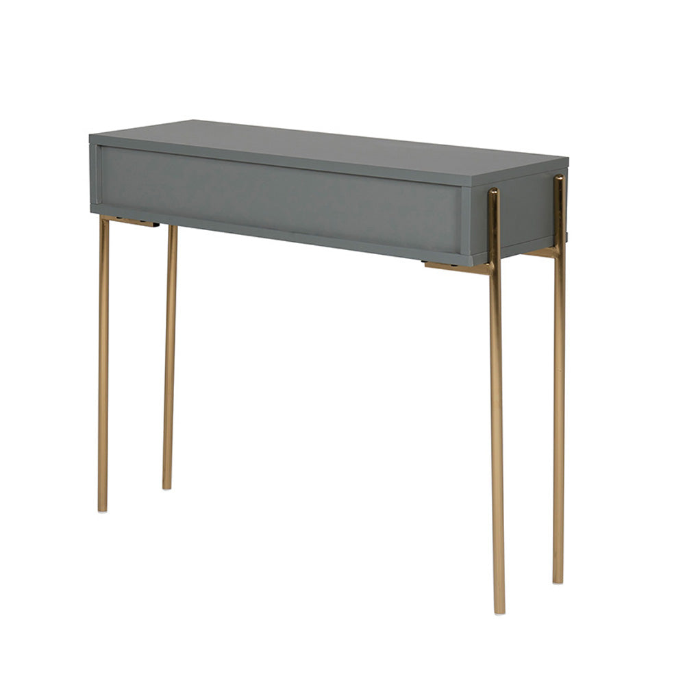 madrid console table 900 grey and gold