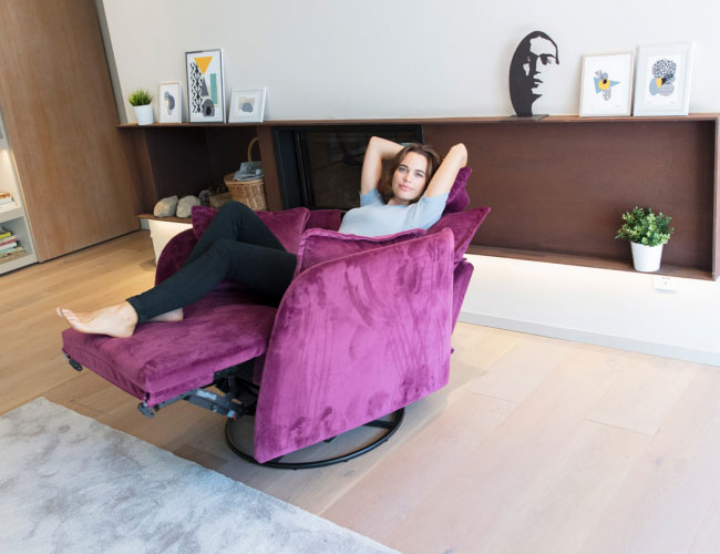 Nadia Swivel Electric Recliner by Fama