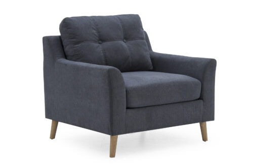 Olten 1 Seater Charcoal - Angle