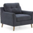 Olten 1 Seater Charcoal - Angle