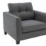 Astrid 1 Seater Charcoal - Angled