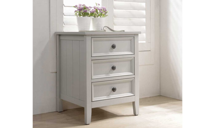 Mila Bedside Table - 3 Drawer Taupe