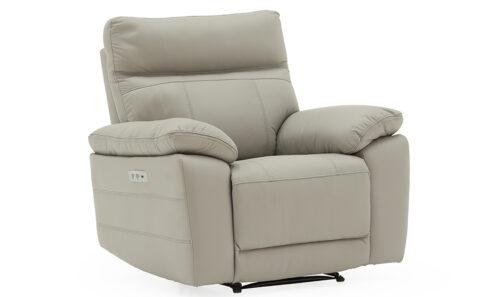 Positano 1 Seater Electric Recliner Light Grey - Angle