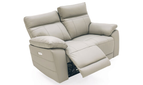 Positano 2 Seater Electric Recliner Light Grey - Angle Open
