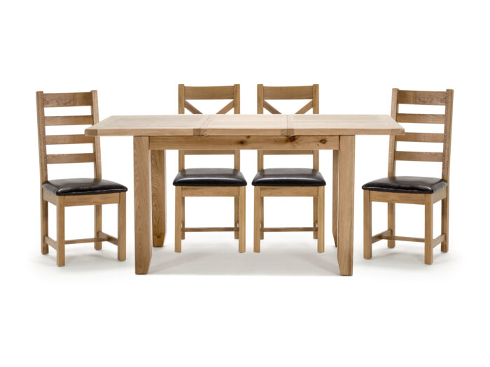 Ramore Dining Table Extended Straight with Ramore Dining Chairs