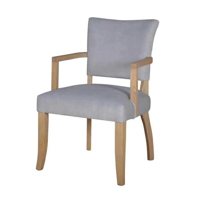 Duke Arm Chair Velvet - Light Grey - Image 2