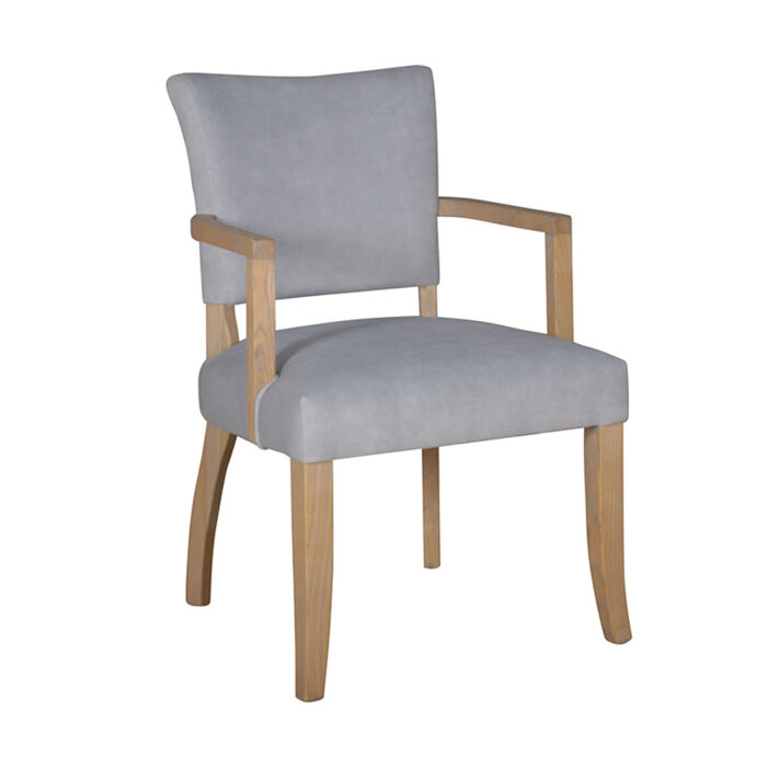 duke arm chair velvet light grey