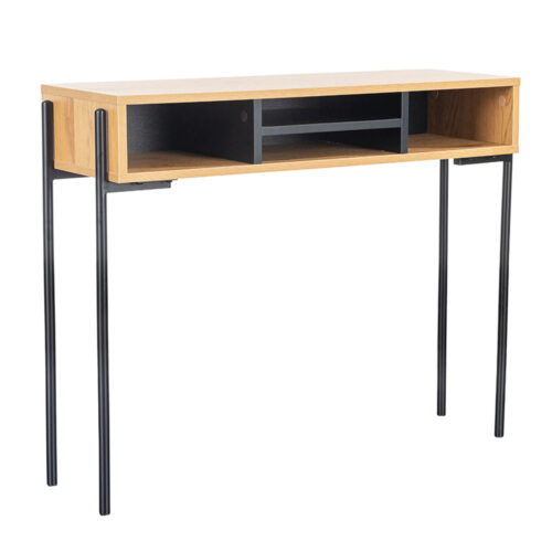 madrid console table 900 oak and black