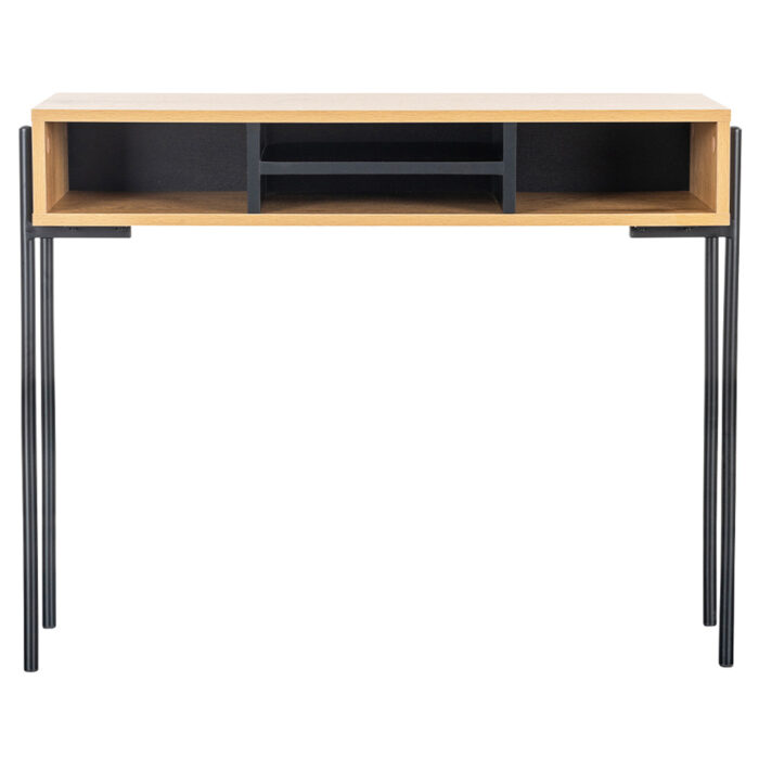 Madrid Console Table 900 - Oak and Black - Image 2
