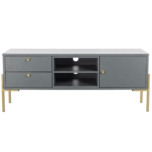 madrid tv unit 1200 grey and gold