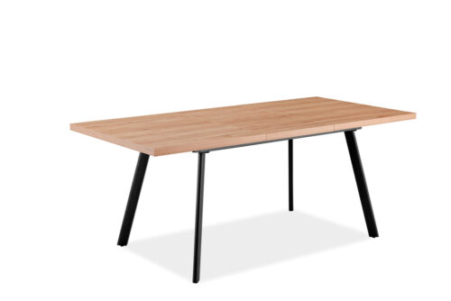 Wood effect Extendable Table with Black contemporary legs