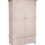 Salou grey painted wardrobe with 2 drawers and oak top