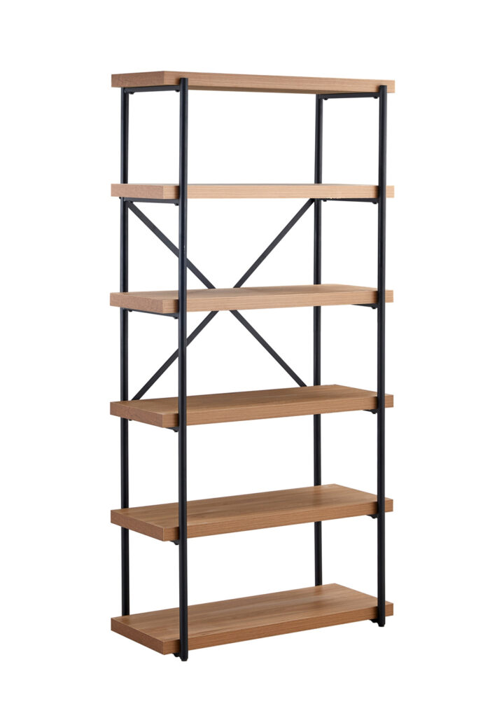 Fredrik Tall Oak effect Bookcase Open Shelves