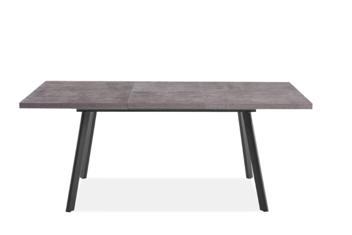 Side Angle of Fredrik concrete effect table with extension in place