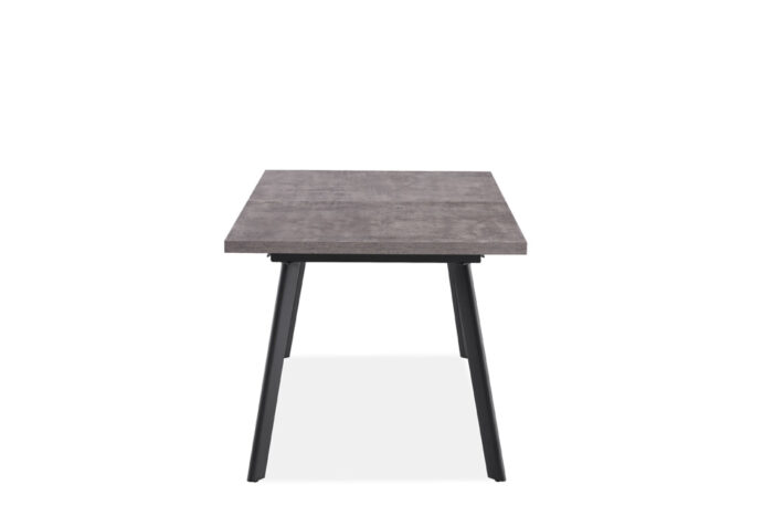 Concrete effect Fredrik table from end view
