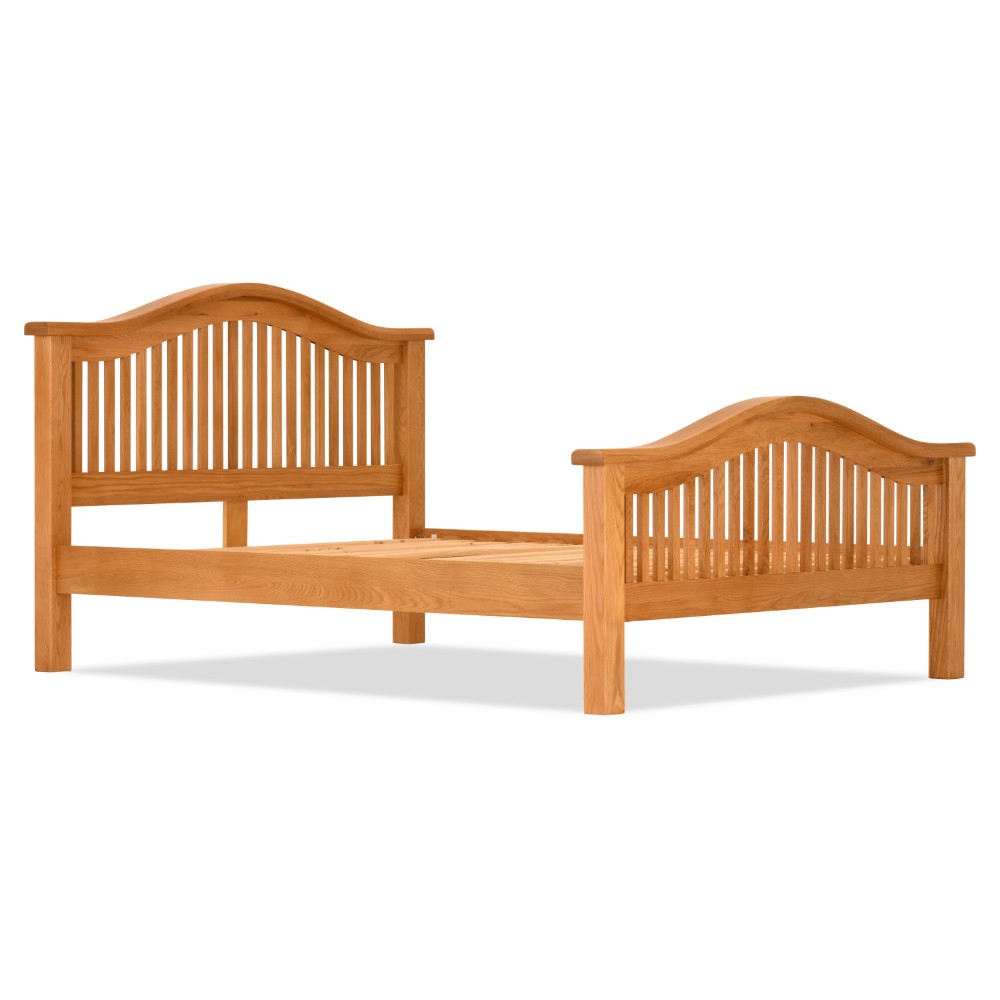 Oscar Curved Oak 4'6ft (Double) Bedframe