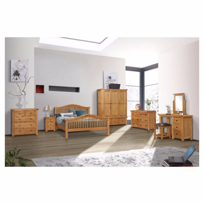 Oscar Oak Bedside Locker 3 Drawer - Image 2