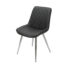 Black PU Dining Chair with Chrome legs. Diamond shape stitching on back of seat.
